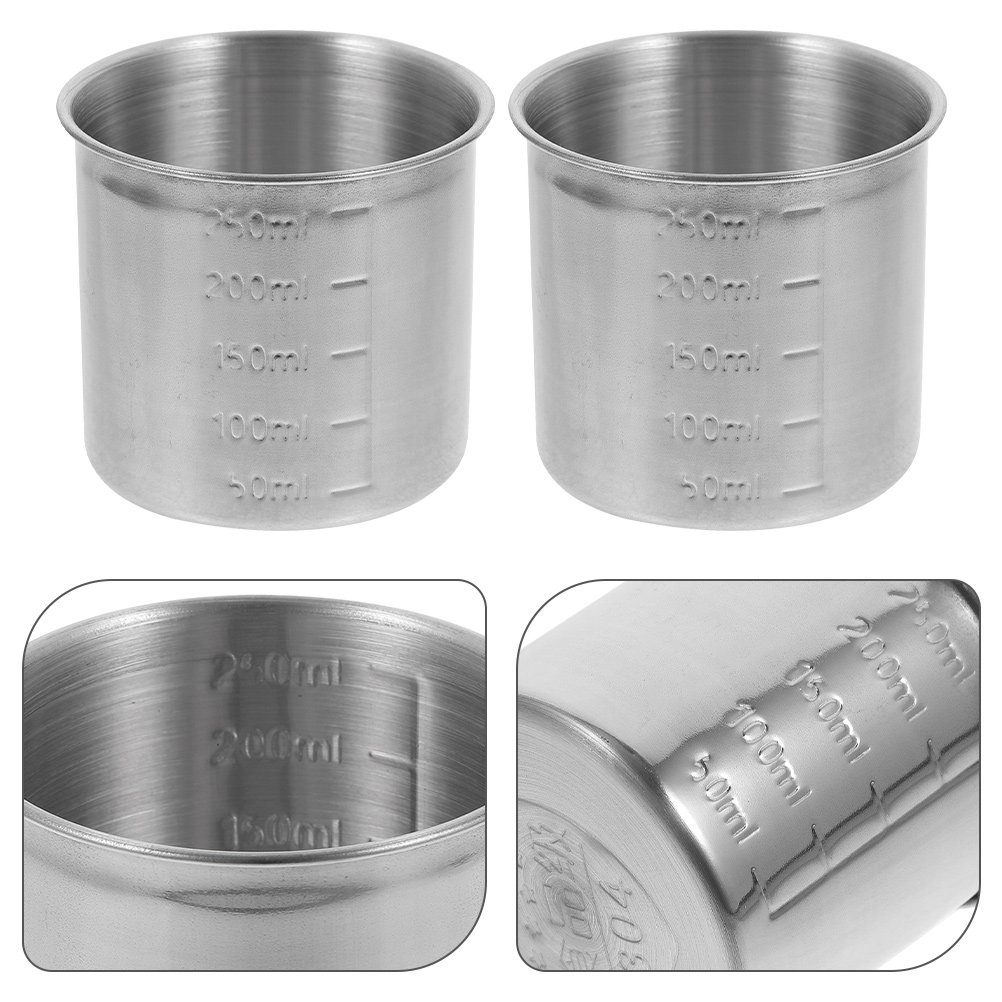 Baking (Kitchen Ingredient) - 2Pcs Stainless Steel Measuring Cups Multipurpose