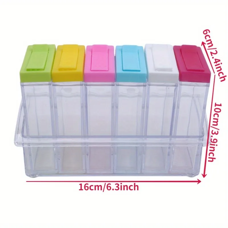 Transparent Seasoning Six Grid - Kitchen Baking Tray Organizer ulasan dan harga