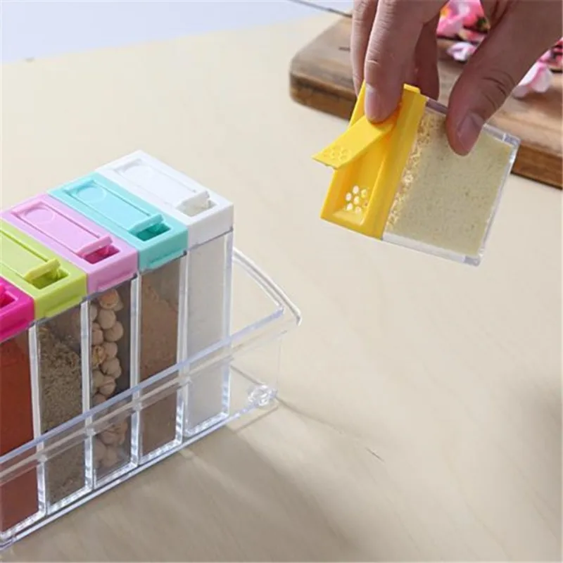 Transparent Seasoning Six Grid - Kitchen Baking Tray Organizer ulasan dan harga