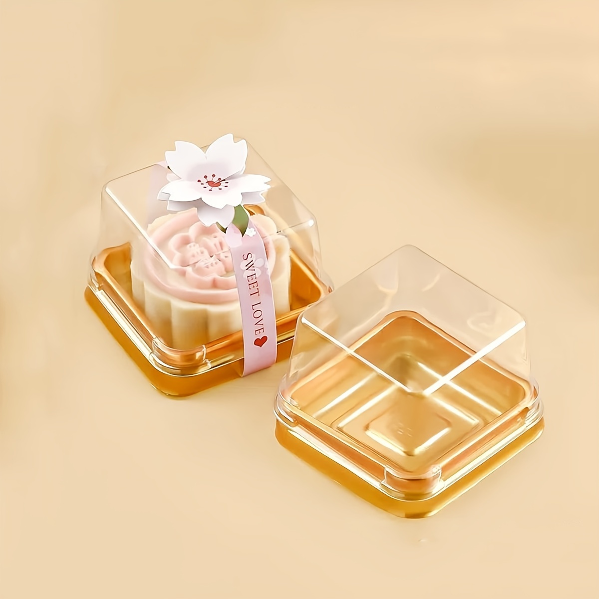 50pcs Clear Plastic Mini Cake  - Kitchen Set Bakery ulasan dan harga