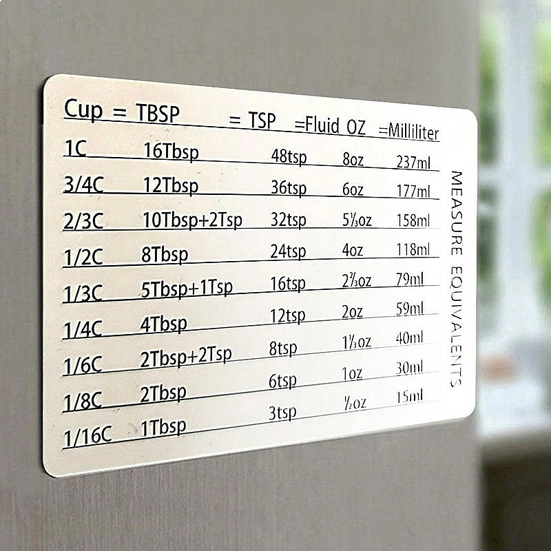 Kitchen Baking Magnetic Measur - Kitchen Baking Conversion Chart ulasan dan harga