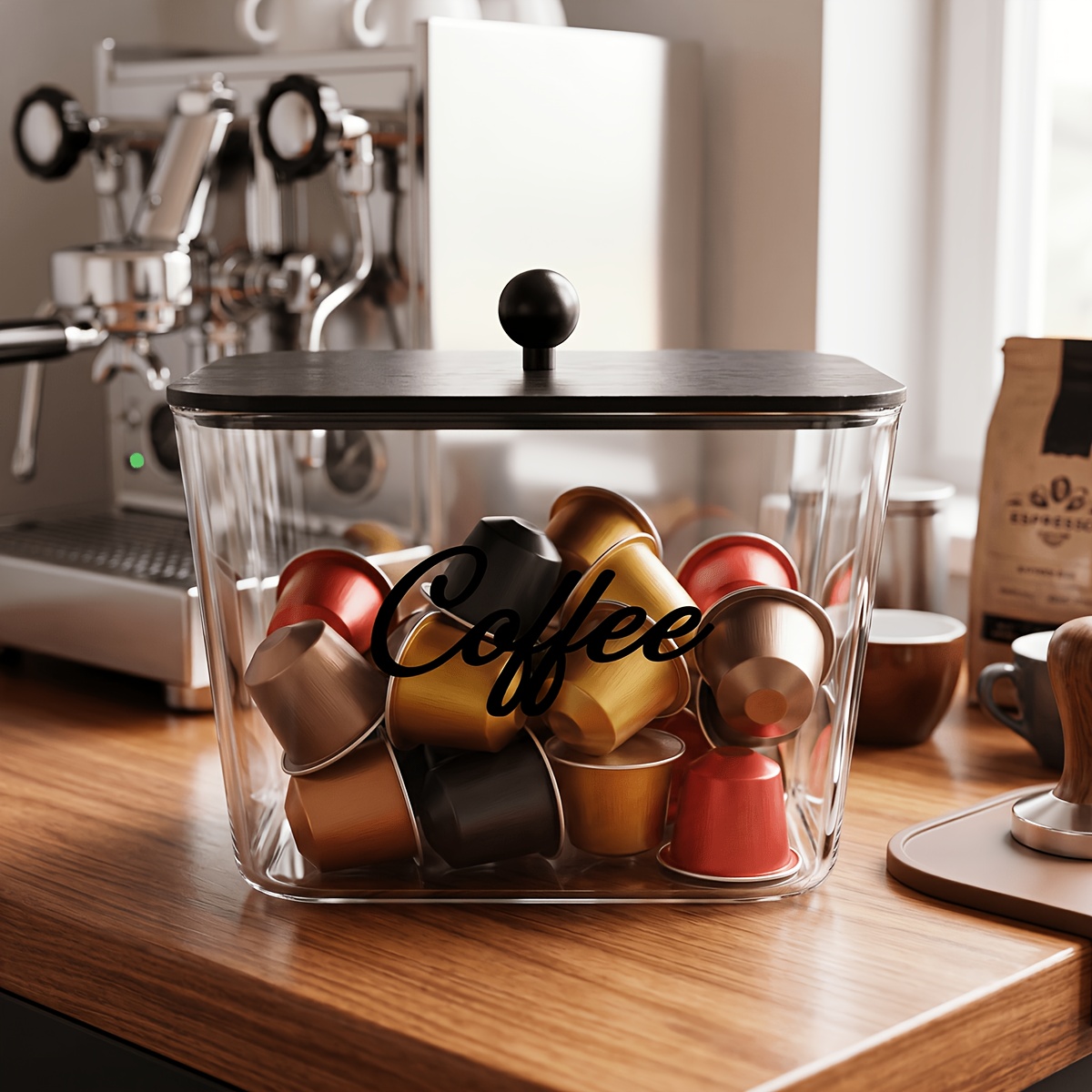 Coffee Pod Holder with Lids Pl - Kitchen Baking Tray Organizer ulasan dan harga