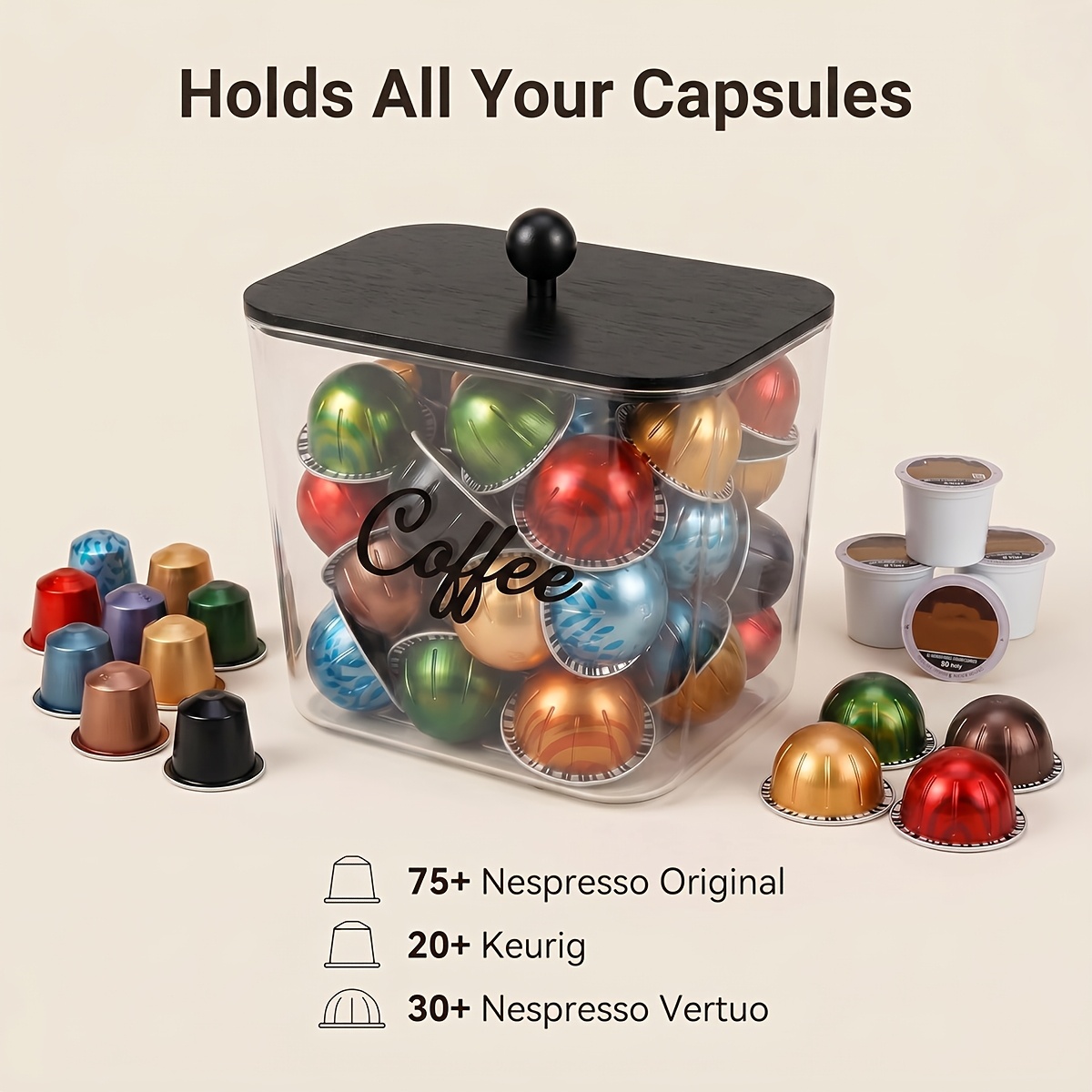 Coffee Pod Holder with Lids Pl - Kitchen Baking Tray Organizer ulasan dan harga