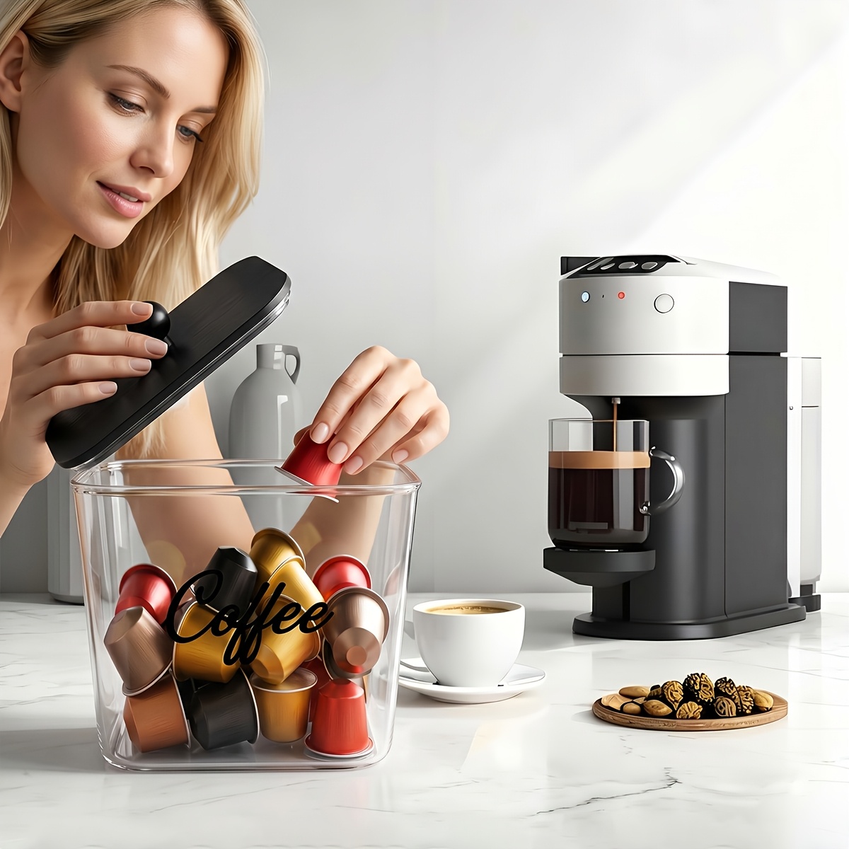 Coffee Pod Holder with Lids Pl - Kitchen Baking Tray Organizer ulasan dan harga