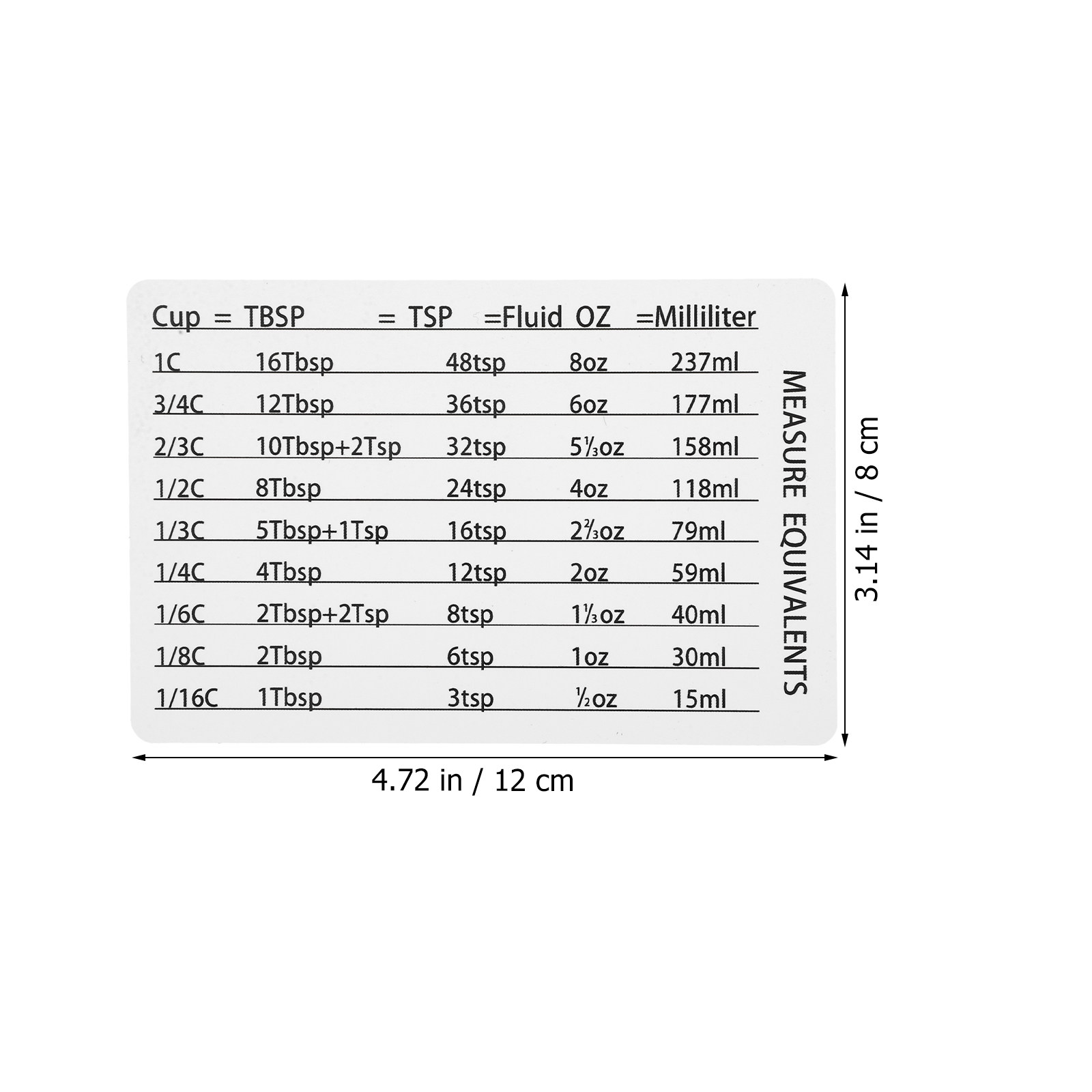 Compact Lightweight Kitchen Co - Kitchen Baking Conversion Chart ulasan dan harga