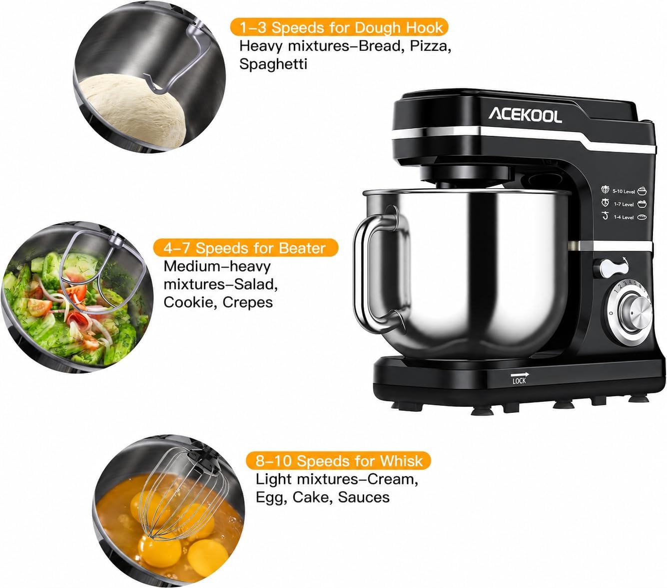 Tacleekii 7.5QT Tilt-Head Stan - Kitchen Baking Blender ulasan dan harga