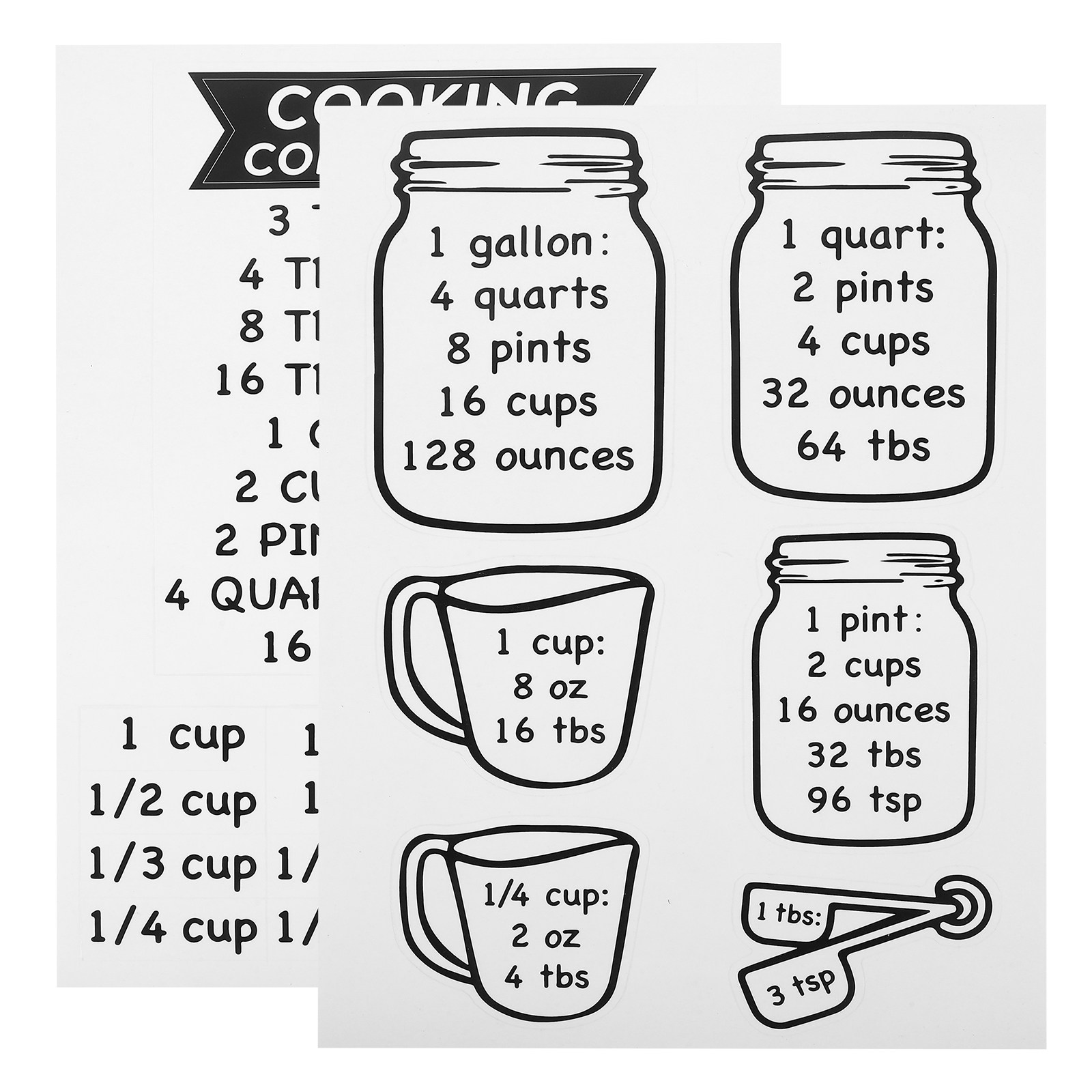 2Pcs Kitchen Measurement Conve - Kitchen Baking Conversion Chart ulasan dan harga