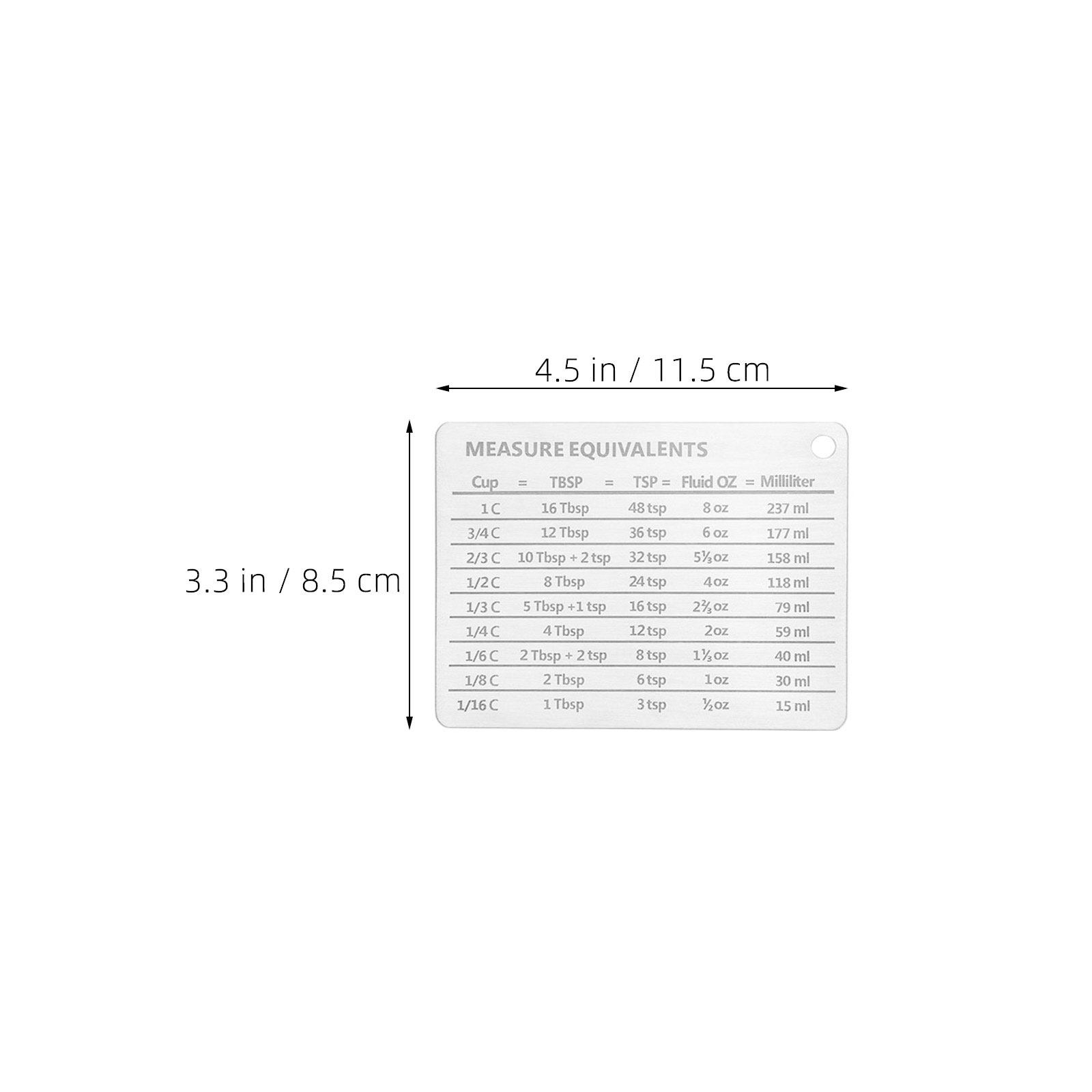 Stainless Steel Fridge Magnet  - Kitchen Baking Conversion Chart ulasan dan harga